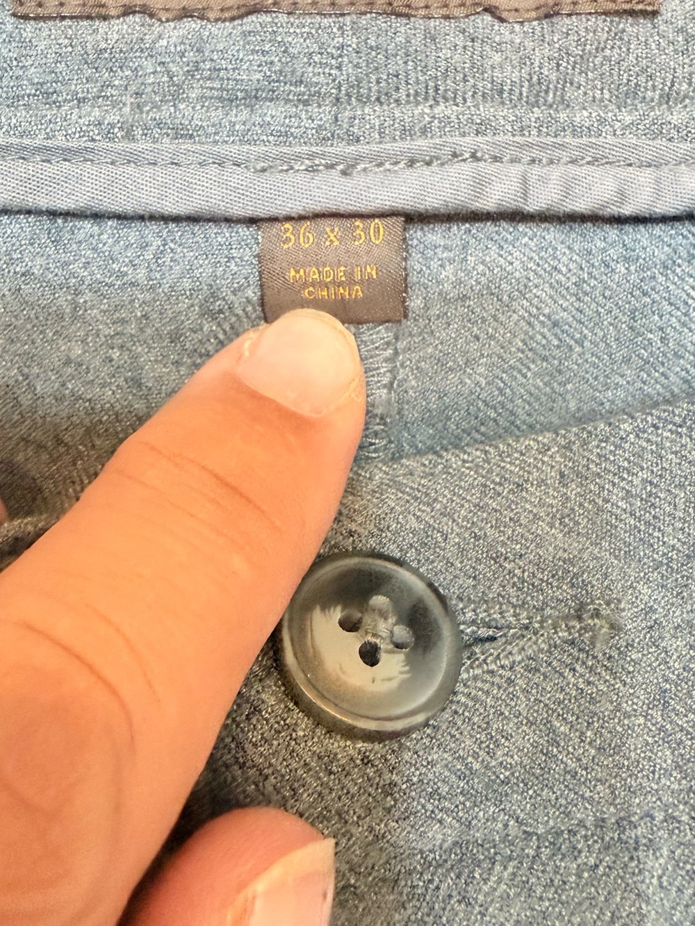 Fairlane & Sons Slim-Fit Stretch Trousers Blue Gray Men’s 36x30 - Picture 6 of 9